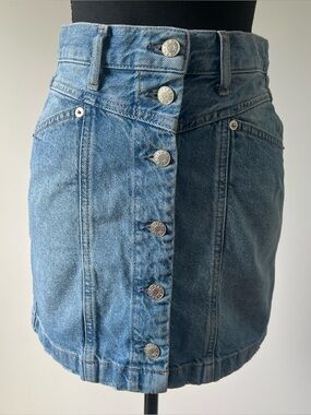 Rails Canyon Denim Mini Jean Skirt Size 24 Button Fly High Rise
